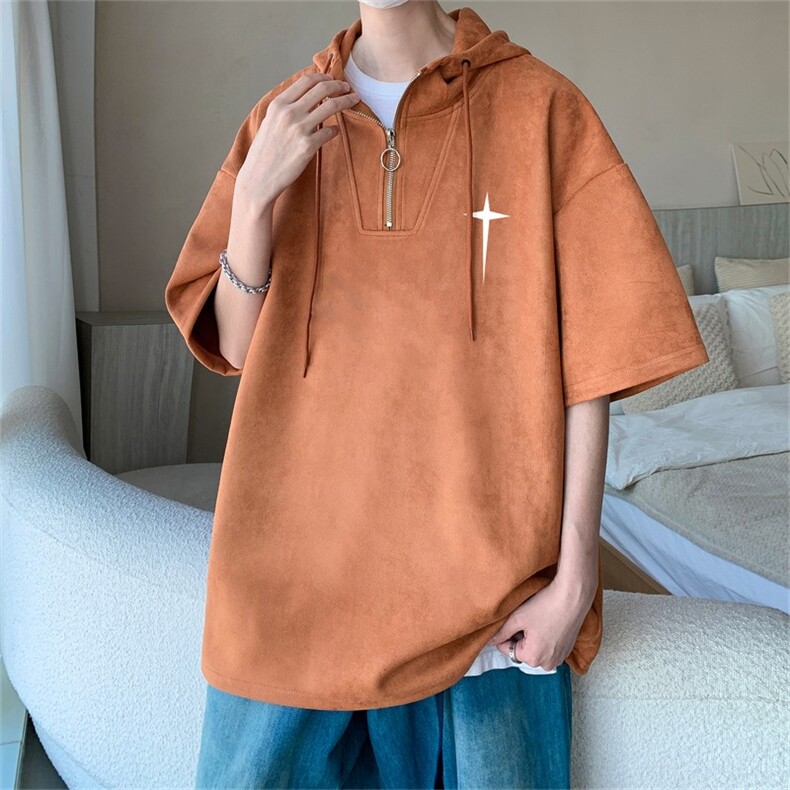 数据款！夏季新款重仓鹿皮绒连帽体恤RTM3215-P50控78,男装T恤,电商B370
