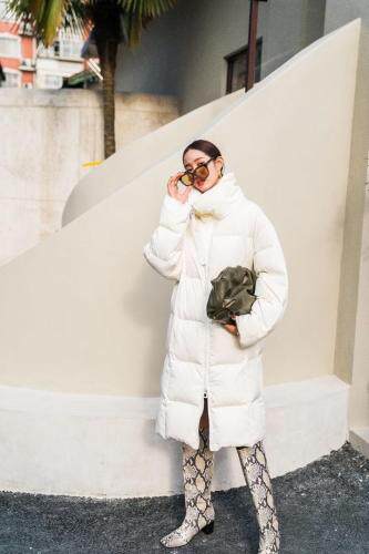 冬季新款简约方格面包羽绒服，女装羽绒服，AUDREY WANG