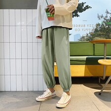 新款春夏九分直筒冰丝束脚休闲百搭裤2027-特批20图片