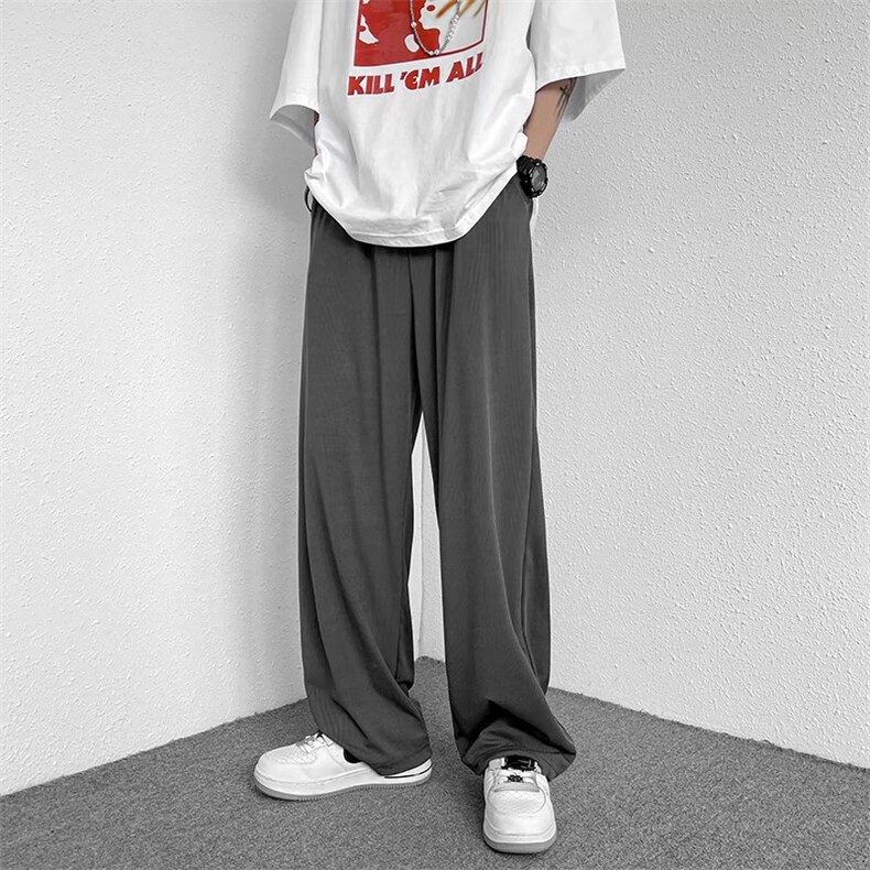 垂感阔腿裤男生ins潮牌休闲长裤宽松百搭直筒拖地裤子BK1189-P28,男装休闲裤,星座1008