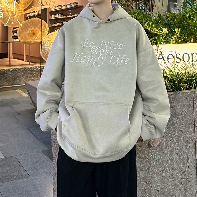 珍珠连帽卫衣潮牌男款休闲情侣外套秋冬XZ225-3-WY11-P55控855,女装短外套,星座225-3