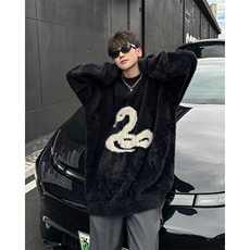 秋季新款港风美式潮牌高质量水貂绒套头圆领毛衣男insMY1500-P55，男装针织衫/毛衣，星座313A(原308A-2)