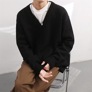 男士冬季V领毛衣韩版潮流慵懒风针织衫 M2309 P48图片
