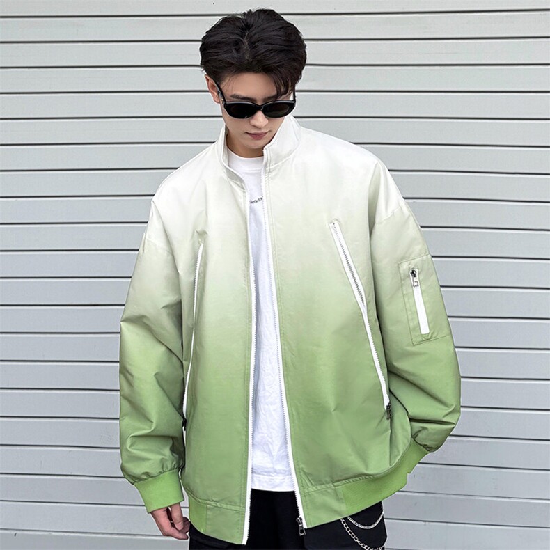 特批P58无差价春新大码痞帅渐变翻领夹克男户外防泼水冲锋衣J2672，男装夹克，电商A001