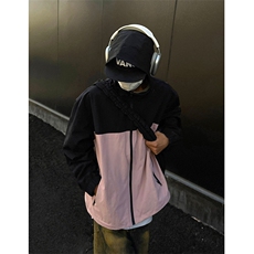 C5377-TP65控价88春季新款防风可二开冲锋衣男拼色防水连帽外套，男装夹克，电商A102-1