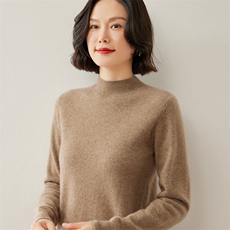 半高领羊绒衫女秋冬新款羊绒毛衣宽松针织衫打底衫北欧轻奢款内搭，女装羊绒衫，德尔信羊绒