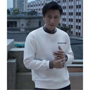 W11男女休闲大码小字母印花圆领长袖卫衣外套学生青少年团队班服图片