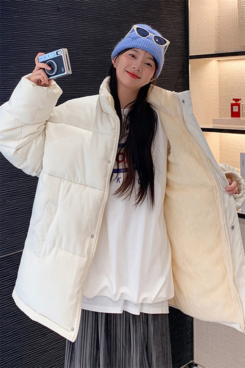 2025新款情侣棉衣纯色立领男女棉袄加绒加厚棉服外套3364-P60,男装棉衣,星座207