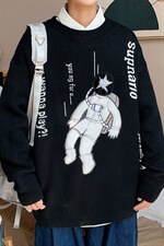 2023秋冬新款太空人植绒潮牌男士毛衣针织衫外套M306P78，男装针织衫/毛衣，电商B220