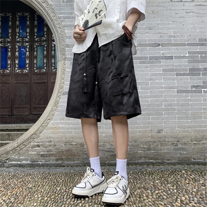 夏季新中式冰丝短裤男设计感宽松运动休闲五分裤现货 K7917-P38图片
