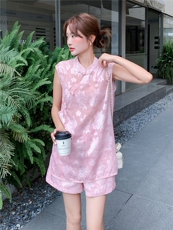 现货夏装新款新中式盘扣复古套装两件套2270-P160-K249，女装套装/套裙，网红馆