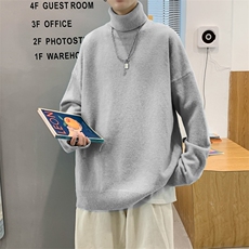 MG8507-ZB-MYP48升级重磅两翻领加厚毛衣慵懒风男针织衫高领线衫，男装针织衫/毛衣，星座614