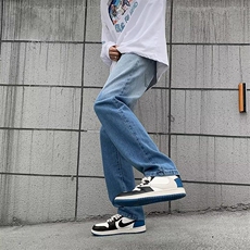直脚流行牛仔裤潮男长裤夏季水洗宽松直筒拉链911-3-KK002-P35，男装牛仔裤，星座911-3
