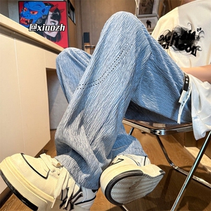 XZ616 夏季新款薄款激光打孔冰丝凉感休闲裤 TY2522 P45控58图片