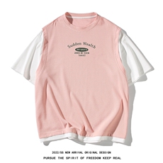 白底23新款夏季时尚印花短袖T恤百搭宽松短裤套装TZ627P75控98，男装牛仔裤，电商A247-1