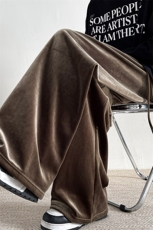 8XL-M加绒美拉德宽松金丝绒阔腿裤垂感拖地裤K993P55加绒65控78，男装休闲裤，电商D206-1