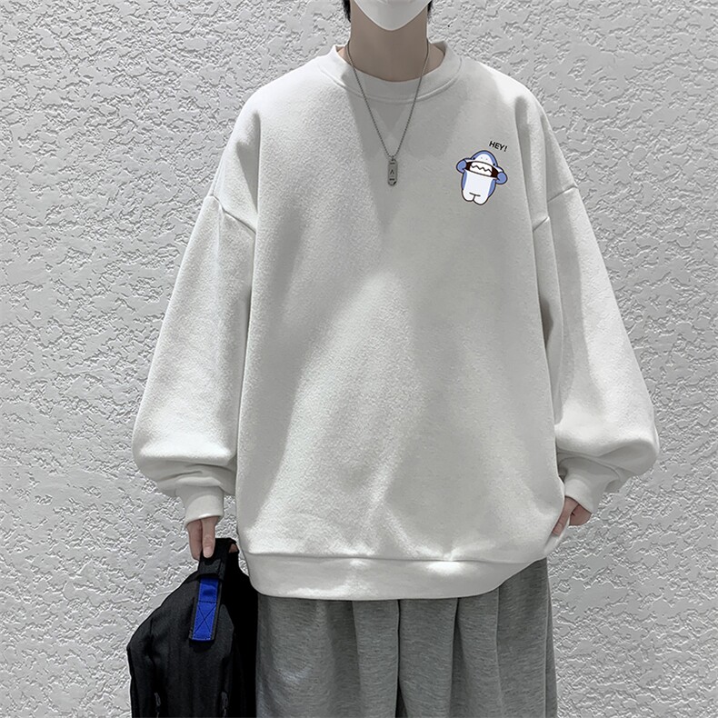 圆领卫衣男大码加厚加绒长袖t恤男S6167-P28加绒款-P33，男装卫衣，电商A040