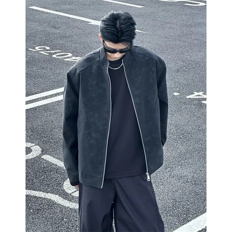 cleanfit美式皮衣外套男款春秋高级感痞帅飞行夹克高街短款棒球服,男装夹克,星座1213