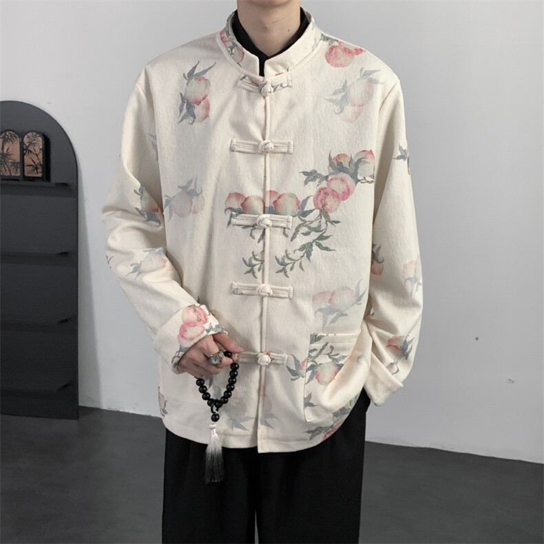 2025秋装新款风夹克外套新中式蟠桃唐装复古汉服2511-P128，男装夹克，电商A057