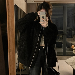 潮提花棒球外套女2025新款飞行员休闲夹克机车服上衣C704-88图片