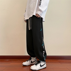 港风华棉休闲裤男包边包条宽松大码束脚卫裤KP605P60，男装休闲裤，星座1204-3