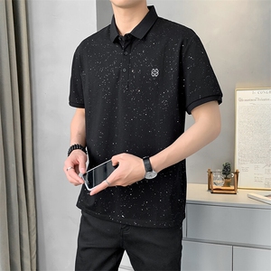 夏季短袖男刺绣满天星POLO衫T恤宽松休闲半袖上衣YD838-P40图片
