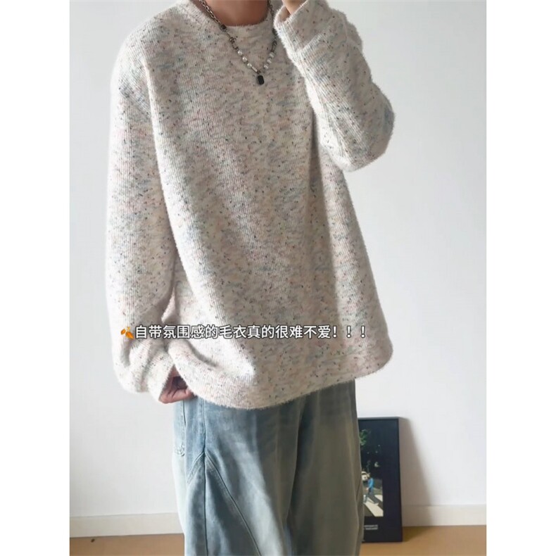 WY10156-特批40控78新款圆领简约套头宽松大码卫衣糯米衣服男,男装卫衣,电商A059