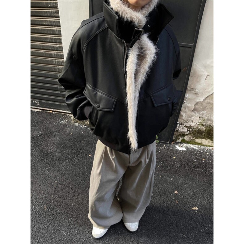 逃离光覆南美式冬季座山雕皮毛棉服加厚PU皮棉衣夹克外套男女潮,男装夹克,星座506A