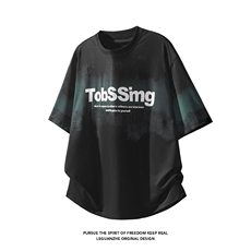 2025夏季新款港风白底大码冰丝印花短袖T恤M-5XHT25547-特P25，男装T恤，电商A022