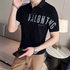 2024夏季新款英伦风高品质修身刺绣POLO衫冰丝短袖T恤男D238-p48，男装T恤，电商D303