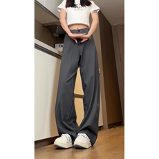垂感阔腿西装裤cleanfit高级感直筒休闲长裤504-K868-P40控68，男装西服套装，星座504