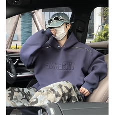 秋季新款连帽卫衣男肩上拉链钢印外套情侣套头款W114-P60控88，女装短外套，星座209-2