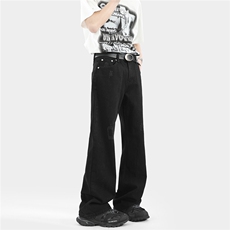 xz905-2-Z029#P65-（控98）吊磨猫须水洗微喇牛仔裤，男装牛仔裤，星座905-2