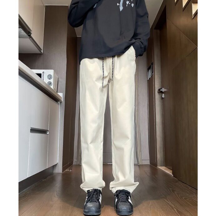 美式破坏线条直筒伐木工装裤男款春秋款2025新款修身男士休闲裤子,女装休闲裤,星座1210-1