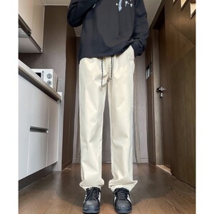 美式破坏线条直筒伐木工装裤男款春秋款2025新款修身男士休闲裤子图片
