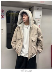 网图大理石座山雕棉服男美式cleanfit加绒连帽外套MY81848-特P105，男装棉衣，星座1007（原301D）