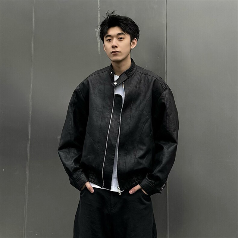 现货蜡洗龟裂纹两色高品质水洗做旧夹克W2509P128,男装夹克,电商C313