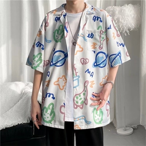 短袖衬衫春款男港风潮流弹力C1306P30图片