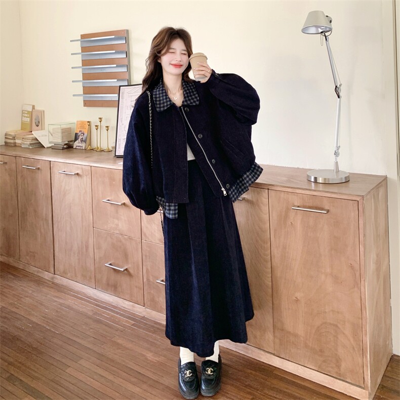 出货春新款牛仔拼接两件套套装2c198-6816-P205K308,女装套装/套裙,2C198