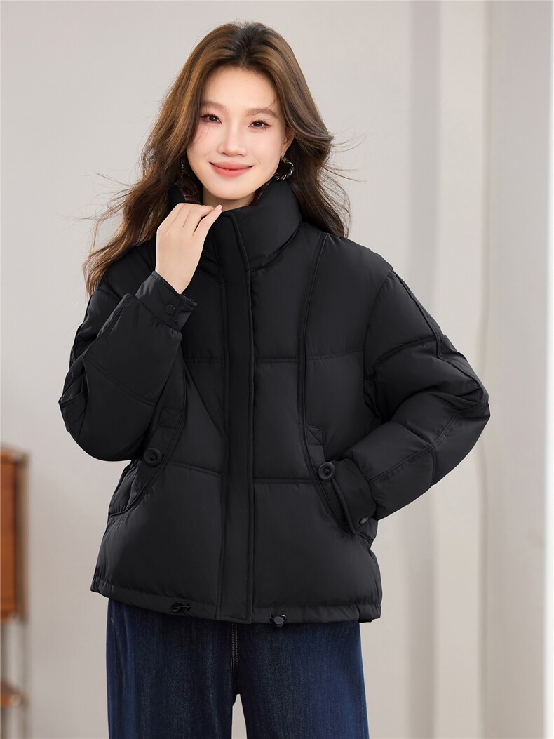 现货2025冬季新款休闲时尚无帽女士加厚加棉保暖棉服,女装棉衣/棉服,木子恋