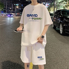！2023夏季新款男士华夫格短袖T恤套装夏天一套HTZ33P50，男装T恤，电商B220