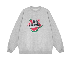 2025年秋季套头长袖通勤时尚百搭通勤简约休闲西瓜印花，女装卫衣/绒衫，花可