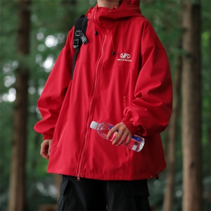 机能风连帽冲锋衣外套男女春秋季新款防水爬山户外夹克JK07-P58图片