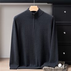 2025年秋季长袖半高领时尚百搭通勤青春流行加厚，男装针织衫/毛衣，戎禾素