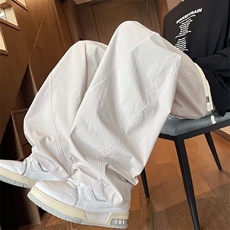 裤子男2024秋季新款大码阔腿薄款速干宽松直筒休闲长裤A03-2/P42，男装休闲裤，星座506