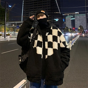 冬季羊羔毛外套男潮牌立领棉服棉衣 A328P100 控148图片