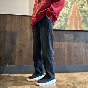 K1223-p35-控58oversizecleanfit牛仔裤褶皱直筒裤老爹裤长裤,复古蓝牛仔裤早秋穿搭图片