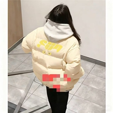 1506/QC1410/P59冬季杏色男女字母印花休闲棉衣，男装棉衣，星座1506