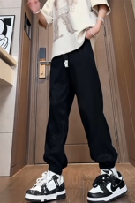 肌理感裤子男生夏季薄款打孔透气情侣款2025新款潮牌宽松束脚长裤，男装休闲裤，电商B325