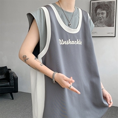 8XL-M重磅！特大码短袖T恤背心男宽松休闲假两件篮球服DX317P68，男装T恤，电商D206-1